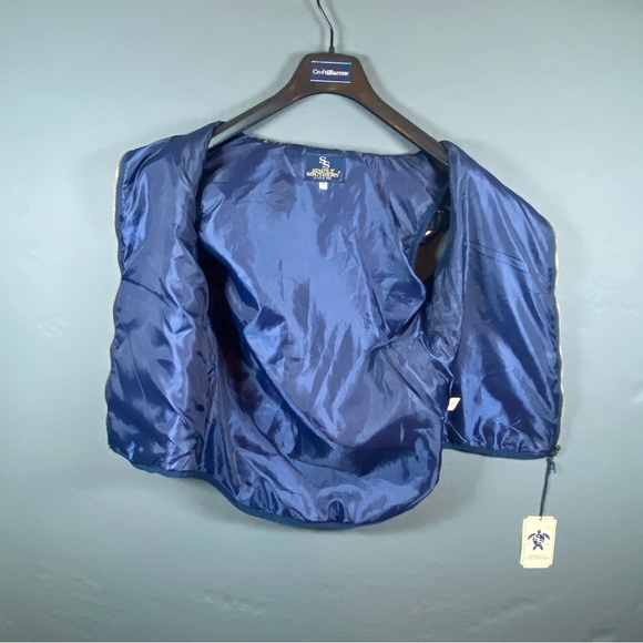 Simply Southern NWT Womens Size Small Full Zip Anchor Print Vest Navy Blue Gold - Picture 6 of 10